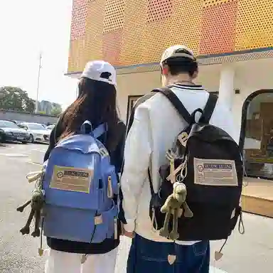 泰克森 大容量时尚旅行 尼龙 双肩包 大号 男女同款情侣款 黑色,红色,蓝色