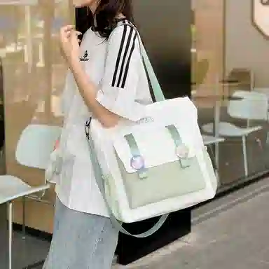 泰克森 大容量百搭 尼龙 单肩包 中号 男女同款情侣款 粉色/紫色/卡其色/绿色/黑色