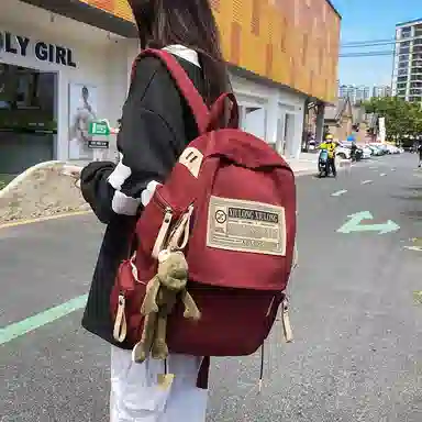 泰克森 大容量时尚旅行 尼龙 双肩包 大号 男女同款情侣款 黑色,红色,蓝色