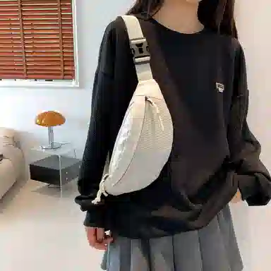 泰克森 大容量休闲 灯芯绒 单肩包胸包 小号 男女同款情侣款 棕/黑/白/绿