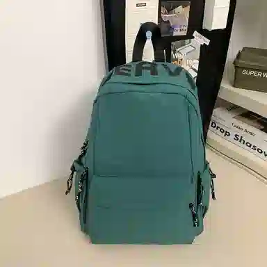 泰克森 日系潮流休闲纯色字母时尚 尼龙 双肩包 男女同款情侣款 多色