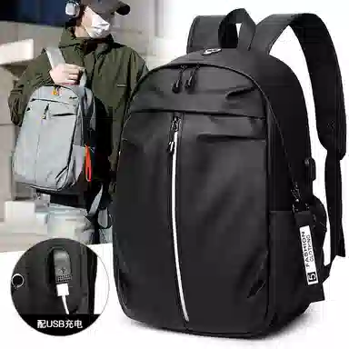 泰克森 时尚纯色百搭大容量 牛津布 双肩包 常规 男女同款情侣款 多色