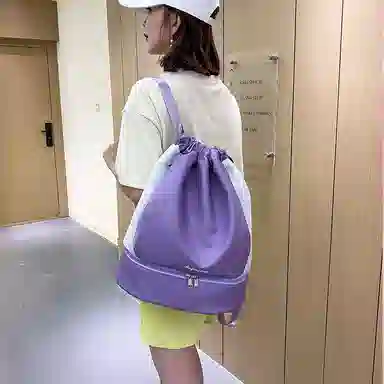 泰克森 干湿分离鞋仓健身背包 牛津布 抽绳束口袋双肩包大容量行李包 男女同款 大号 多色