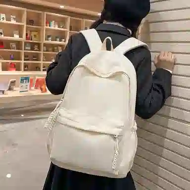 泰克森 简约背包大学生旅行 尼龙 双肩包 中号 男女同款情侣款 黑色,白色,红色