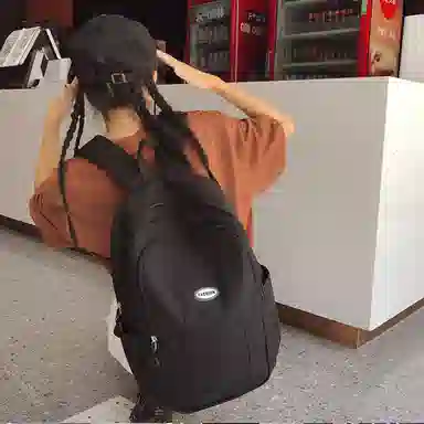 泰克森 大容量街拍复古休闲旅行 尼龙 背包双肩包 常规 男女同款情侣款 黑色/粉色/酒红色/卡其色