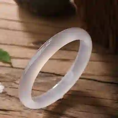 翡翠王朝 【一物一证】新中式白月光 国潮风古风清冷感玉镯汉服旗袍 玉髓 玉石手镯 女款 【属于天然性】