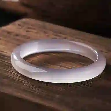 翡翠王朝 【一物一证】新中式白月光 国潮风古风清冷感玉镯汉服旗袍 玉髓 玉石手镯 女款 【属于天然性】