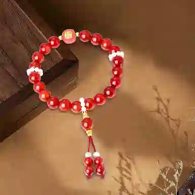 翡翠王朝 小方糖 新中式轻奢小众高级感 国潮转运珠好运连连好事发生 专属感 玛瑙 玉石手串 女款