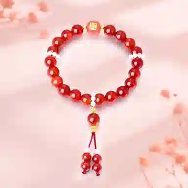 翡翠王朝 小方糖 新中式轻奢小众高级感 国潮转运珠好运连连好事发生 专属感 玛瑙 玉石手串 女款