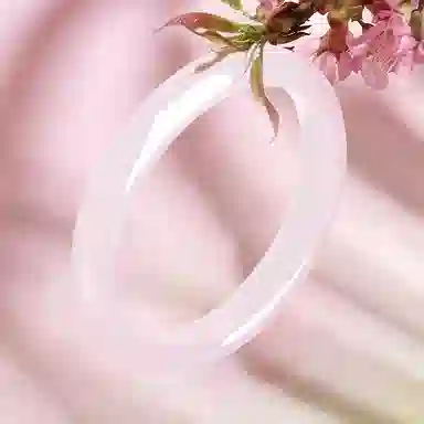 翡翠王朝 蜜桃粉 高品质少女粉新中式原创设计国潮风古风汉服 玉髓 玉石手镯 女款