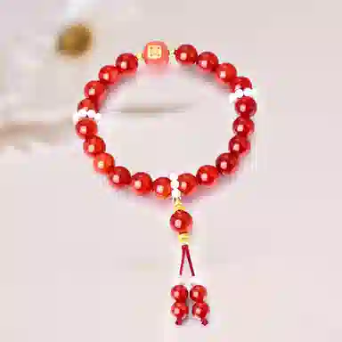 翡翠王朝 小方糖 新中式轻奢小众高级感 国潮转运珠好运连连好事发生 专属感 玛瑙 玉石手串 女款