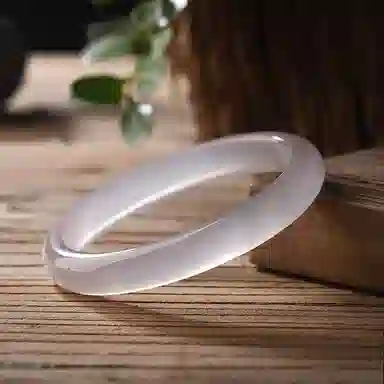 翡翠王朝 【一物一证】新中式白月光 国潮风古风清冷感玉镯汉服旗袍 玉髓 玉石手镯 女款 【属于天然性】