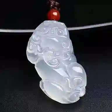 翡翠王朝 招财貔貅转运珠项链 古风旗袍国潮新中式吞金兽貔 玉石 锁骨链 男女同款情侣款 玉髓