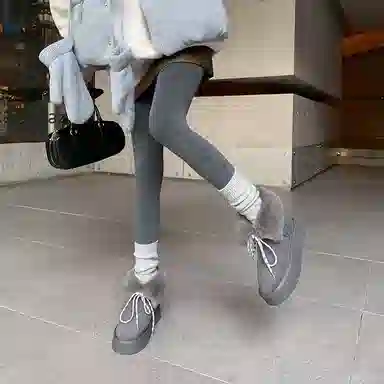 保暖耐磨增高 时尚甜美休闲学院风厚底柔软两穿 短筒 雪地靴 女款