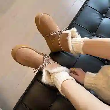 保暖耐磨增高 时尚甜美休闲学院风厚底柔软两穿 短筒 雪地靴 女款