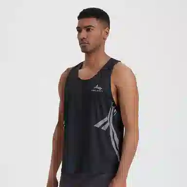 沃兰迪 风影训练短跑田径马拉松速干排汗运动背心 男女同款 黑色