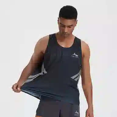 沃兰迪 风影训练短跑田径马拉松速干排汗运动背心 男女同款 黑色