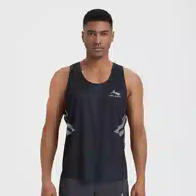 沃兰迪 风影训练短跑田径马拉松速干排汗运动背心 男女同款 黑色