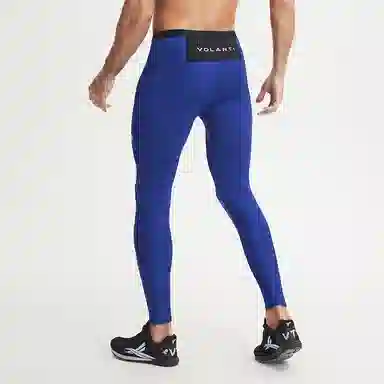 沃兰迪 螺纹智旋炫彩跑步健身田径马拉松控温紧身运动长裤 男女同款