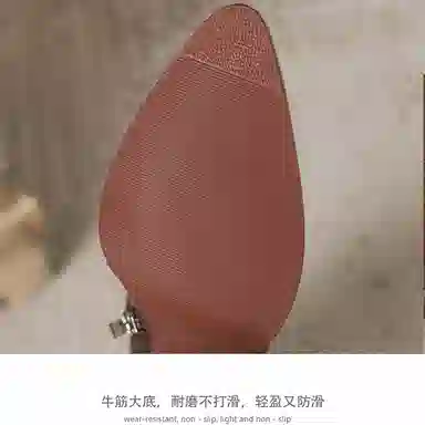 子骁 牛皮 尖头粗跟 潮流百搭 法式复古 短靴 女款