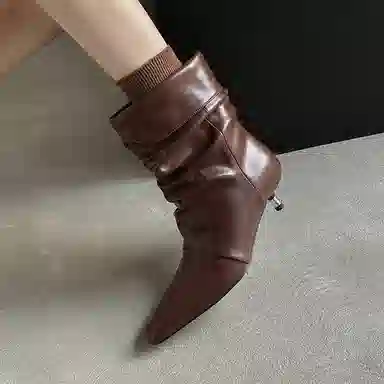 子骁 牛反绒 复古个性时髦 气质慵懒百搭 短靴 女款