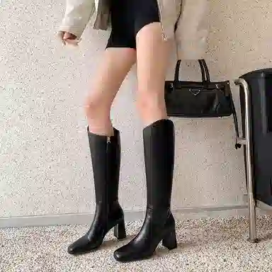 子骁 牛皮革 舒适显瘦百搭 气质时尚柔软 高筒靴 女款