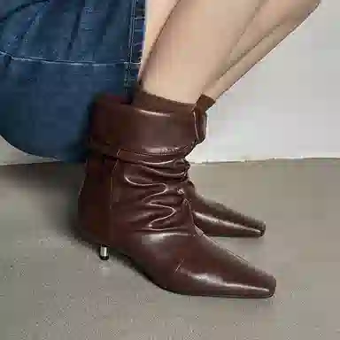 子骁 牛反绒 复古个性时髦 气质慵懒百搭 短靴 女款