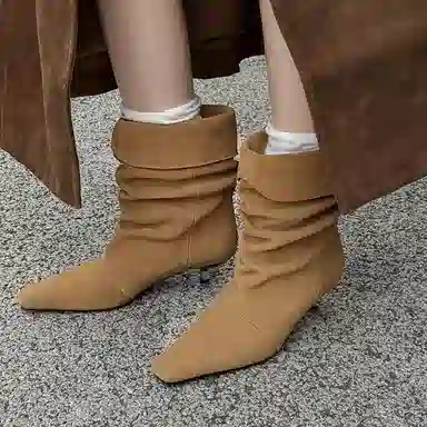 子骁 牛反绒 复古个性时髦 气质慵懒百搭 短靴 女款