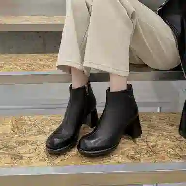 子骁 羊皮 百搭通勤潮流 短靴 女款