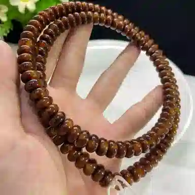 吉千年 【孤品+顶尖高货】新中式复古潮流风 好运 平安顺遂 招财进宝 古铜黑金玉化料 星月菩提 手串 男女同款情侣款