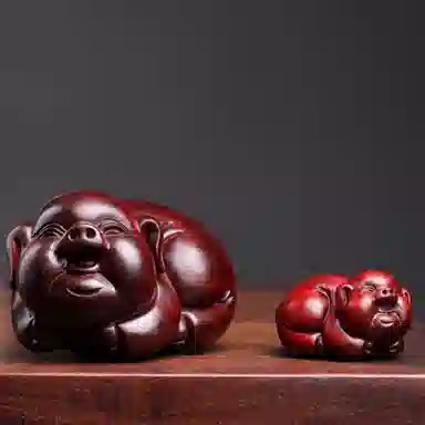 【顺丰包邮】 吉千年 新中式复古潮流风  招财进宝 大富大贵 福气猪 血檀 把件 男女同款情侣款