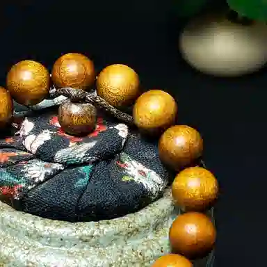 吉千年 四川阴沉木黄料 木作 手串 男女同款情侣款 金丝檀木