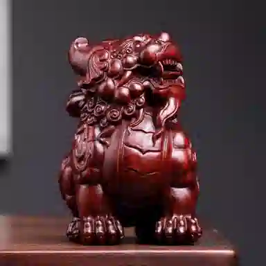 吉千年 【顺丰包邮】新中式复古潮流风 好运 招财进宝 子母貔貅 血檀 木作把件 男女同款情侣款