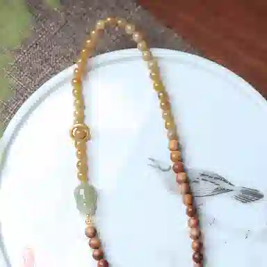 吉千年 设计款小尺寸双圈 木作 手串 男女同款情侣款 檀木