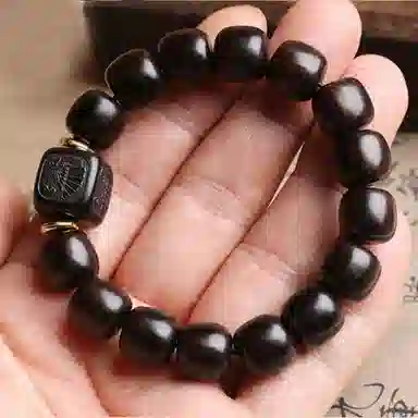 吉千年 一帆风顺 乌木紫光檀香文玩 木作 手串 男女同款情侣款 黑檀