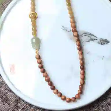 吉千年 设计款小尺寸双圈 木作 手串 男女同款情侣款 檀木