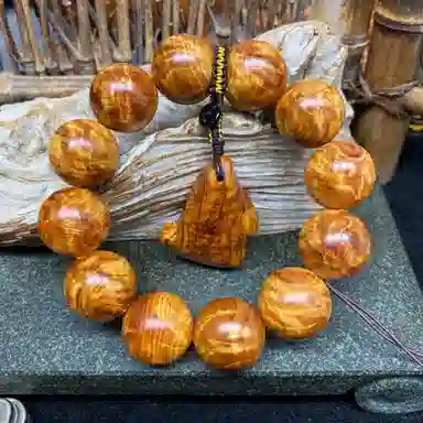 吉千年 【品鉴级】新中式复古潮流风 好运顺遂 招财进宝 龙胆乱纹 陈化料 崖柏 手串 男女同款情侣款