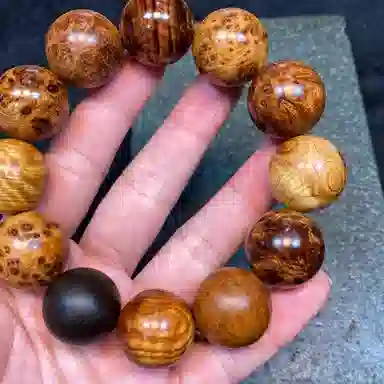 吉千年 【收藏级】新中式复古潮流风 好运 平安顺遂 招财进宝 多宝珠 崖柏 手串 男女同款情侣款