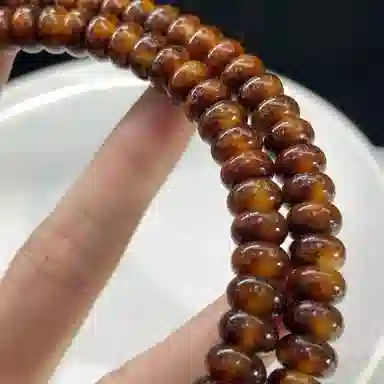 吉千年 【孤品+顶尖高货】新中式复古潮流风 好运 平安顺遂 招财进宝 古铜黑金玉化料 星月菩提 手串 男女同款情侣款