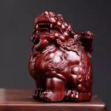 吉千年 【顺丰包邮】新中式复古潮流风 好运 招财进宝 子母貔貅 血檀 木作把件 男女同款情侣款