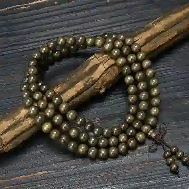 吉千年 四川阴沉木绿料 金丝檀木 木作手串 男女同款情侣款