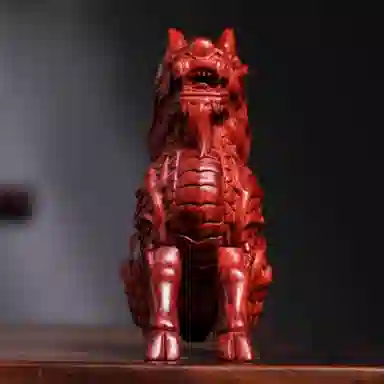 吉千年 新中式复古潮流风 好运 招财进宝 麒麟  赞比亚 血檀 把件 男女同款情侣款