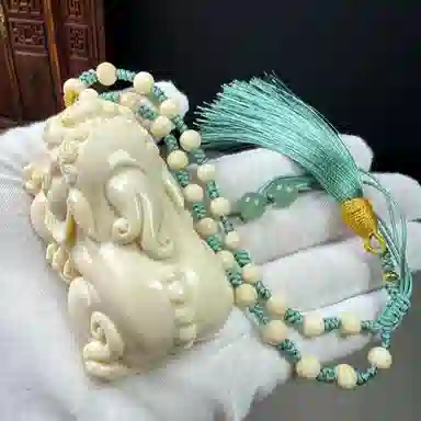 吉千年 【收藏级+孤品】新中式复古潮流风 好运 平安顺遂 招财进宝 招财貔貅 满纹果冻料 猛犸 摆件 男女同款情侣款