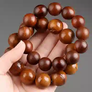 吉千年 正宗雷击木枣木满雷痕木 手持念珠道家枣木 木作 手串 男女同款情侣款 檀木