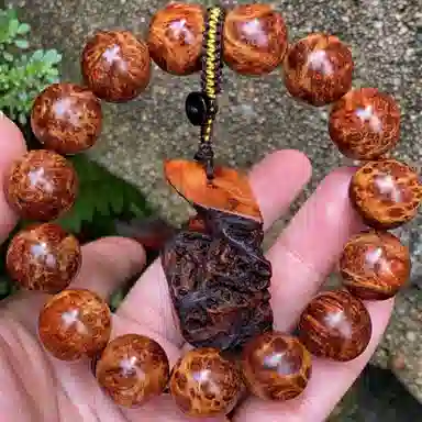 吉千年 【孤品】新中式复古潮流风 好运 平安顺遂 进宝 陈化变异瘤 崖柏 手串 男女同款情侣款