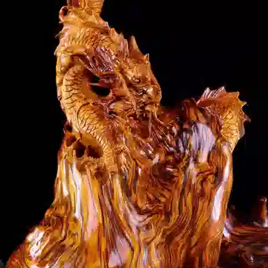 吉千年 【孤品】新中式复古潮流风 好运 平安顺遂 招财进宝  精工雕刻 崖柏 摆件 男女同款情侣款