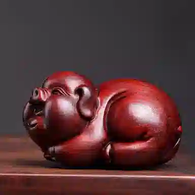 【顺丰包邮】 吉千年 新中式复古潮流风  招财进宝 大富大贵 福气猪 血檀 把件 男女同款情侣款