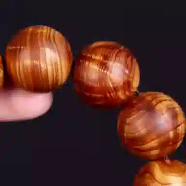 吉千年 【顺丰包邮】新中式复古潮流风好运生日招财进宝龙胆闪电纹太行山 崖柏 手串 男女同款情侣款