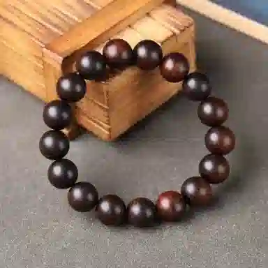 吉千年 【顺丰包邮】新中式复古潮流风 好运 生日 招财进宝陈化料高油高密黑油雷击太行山 崖柏 木作手串 男女同款情侣款