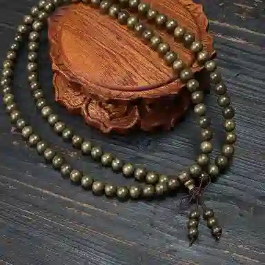 吉千年 四川阴沉木绿料 金丝檀木 木作手串 男女同款情侣款